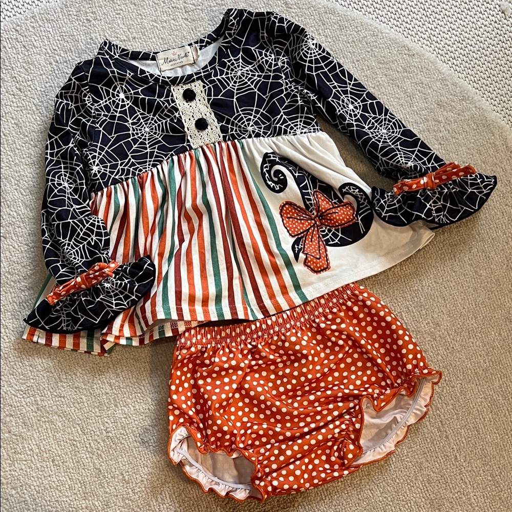 Marie Nicole Fall/Halloween Set Witches Hat Sz 18-24 Months